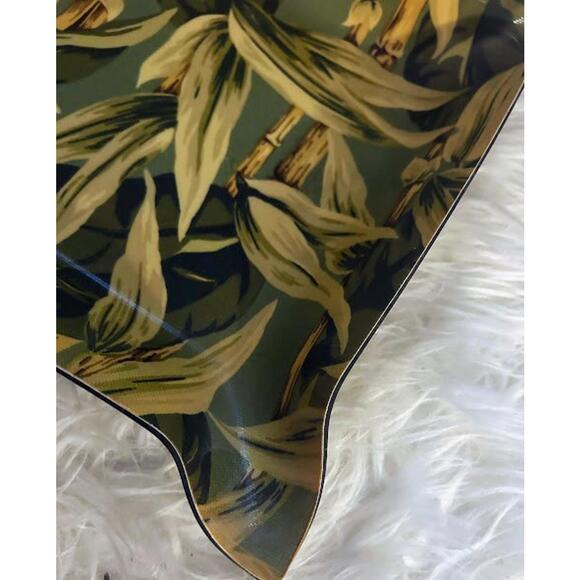 Vintage Tele-Fun NY Fabric Tray - Bamboo Botanical Print- Made in USA - MCM - Picture 3 of 9